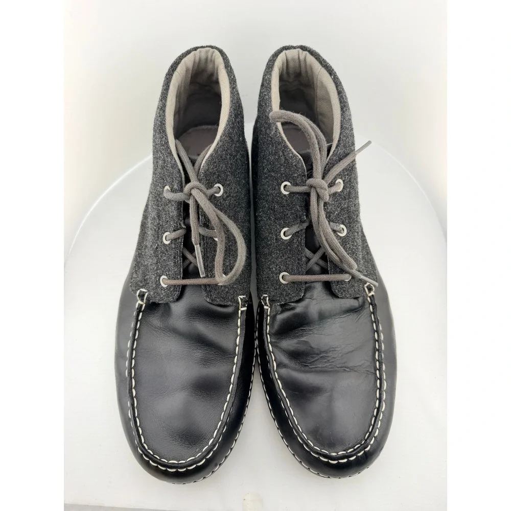 UGG Australia Kaldwell Chukka Boots Mens 13 Black Leather Wool Vibram 1003885